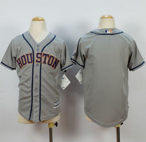 Astros Blank Grey Cool Base Stitched Youth MLB Jersey